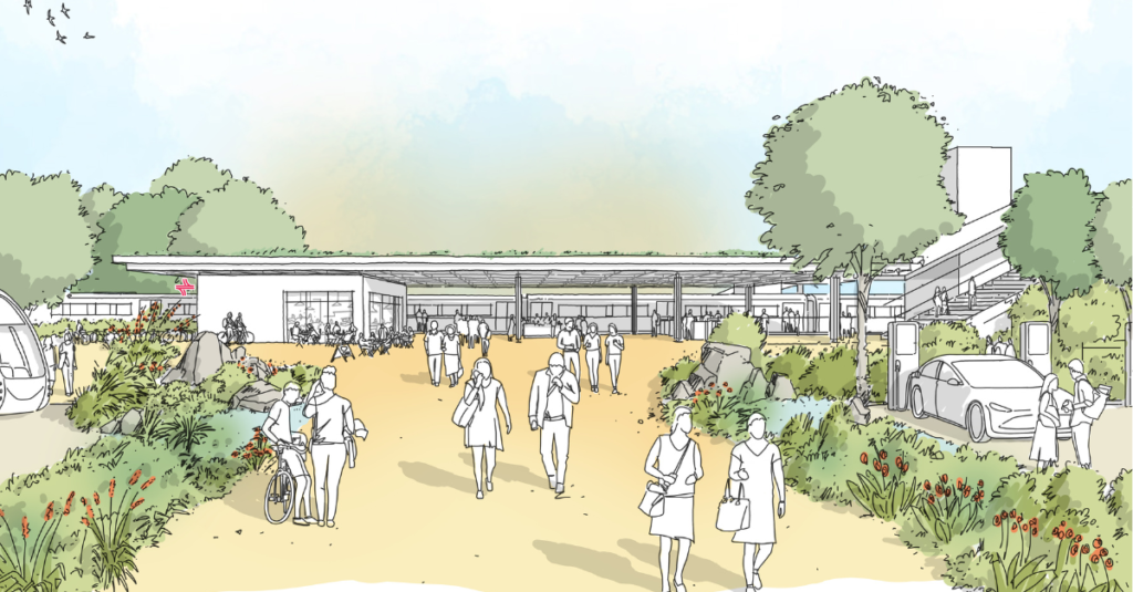 An early concept of how the Shrewsbury Parkway station could look.